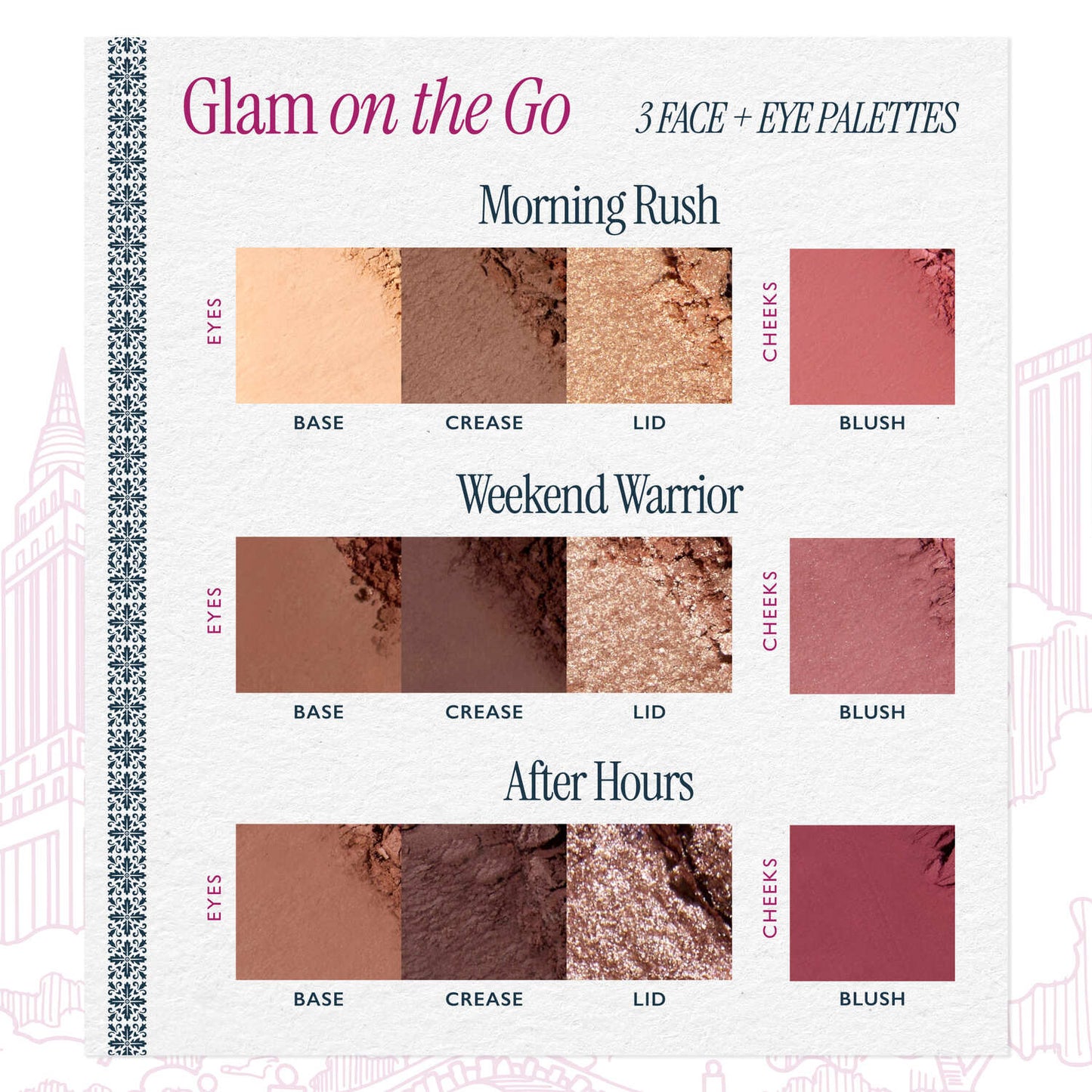 Glam on the Go Face + Eye Palettes (3PC)